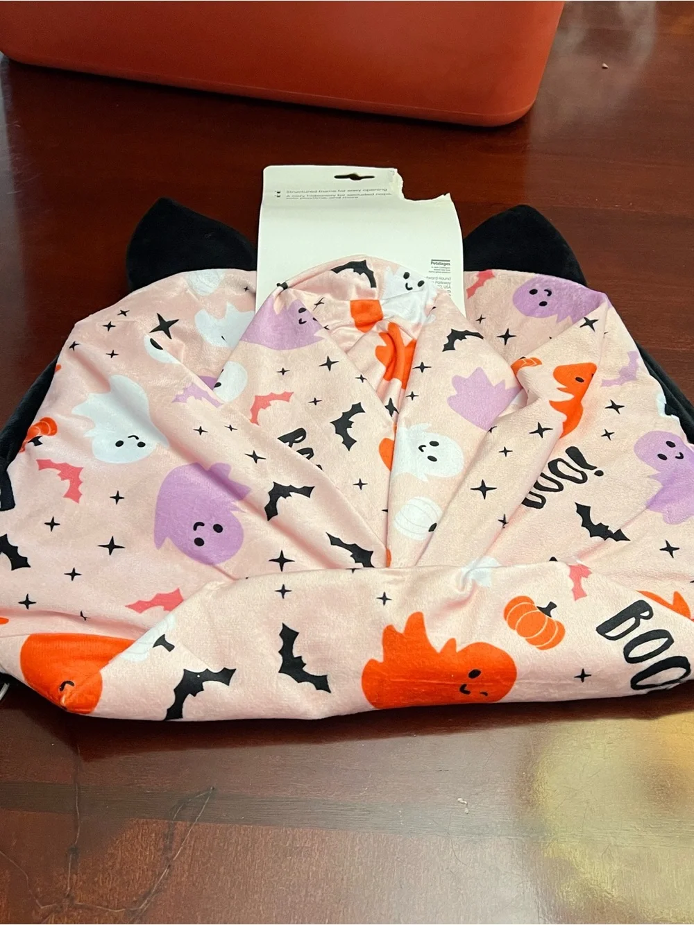Bat Cat Sack Pop-Up Cat Bed - Pink Halloween Bat Design